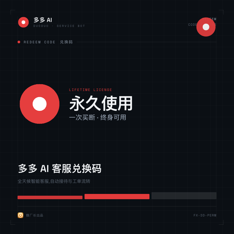 多多 AI 客服 · 永久使用兑换码